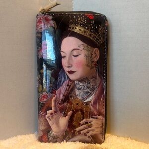 Artistic Floral Portrait Wallet